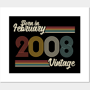 Vintage Born in February 2008 Posters and Art